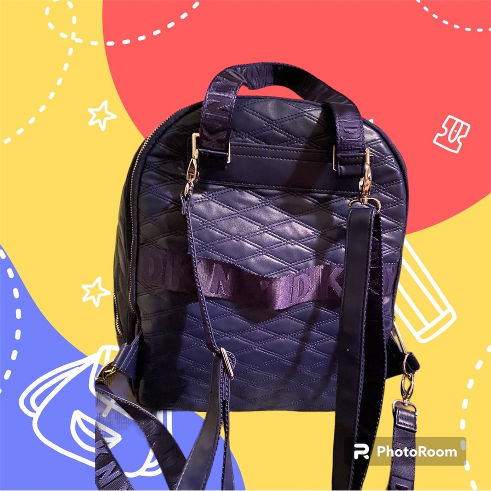 DKNY NWOT Blue Leather backpack - Picture 2 of 6
